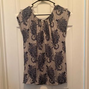 LOFT Navy/Gray Blouse